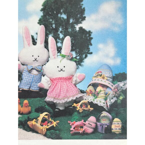 Vintage 70s Vogue Pattern 1613 Easter Toys Bunny Eggs Basket Sew Craft FF UNCUT - Picture 3 of 6